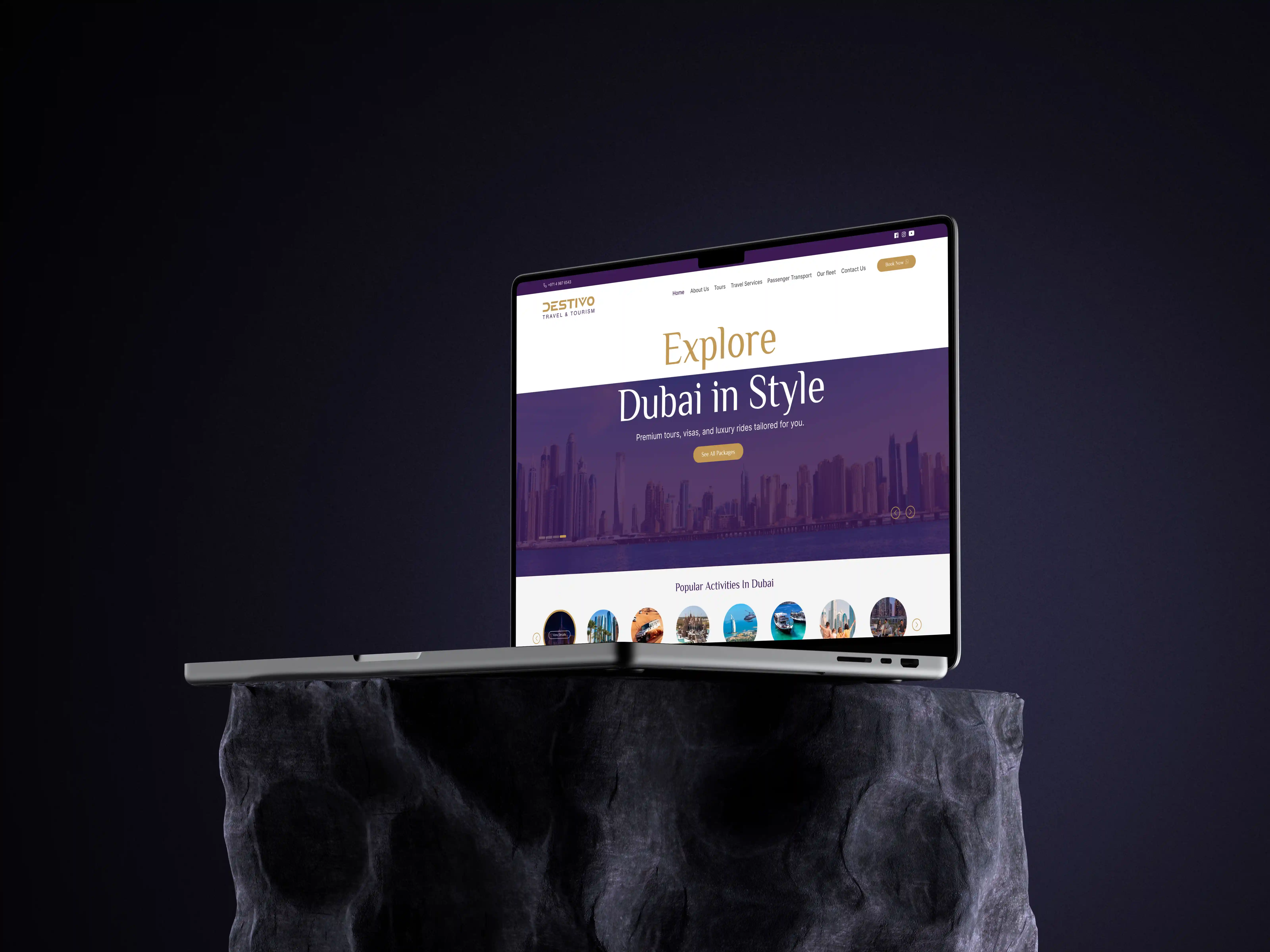 Destivo Travel Agency website mockup